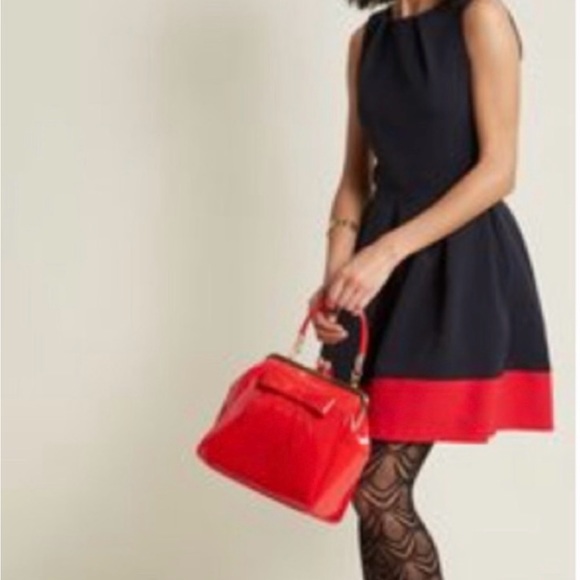 Closet Dresses & Skirts - Closet London | Black Audrey Luck Be A Lady Red Hem Fit & Flare Skater Dress 14